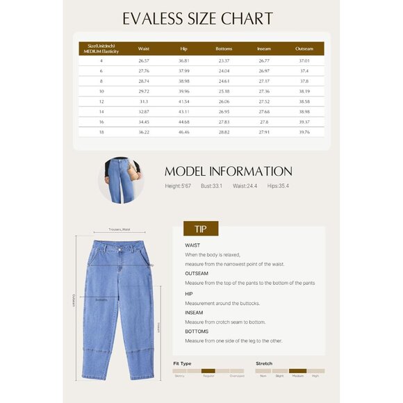 Wide Leg High Waisted Stretch Denim Jeans for Women Casual Comfortable - Picture 8 of 8